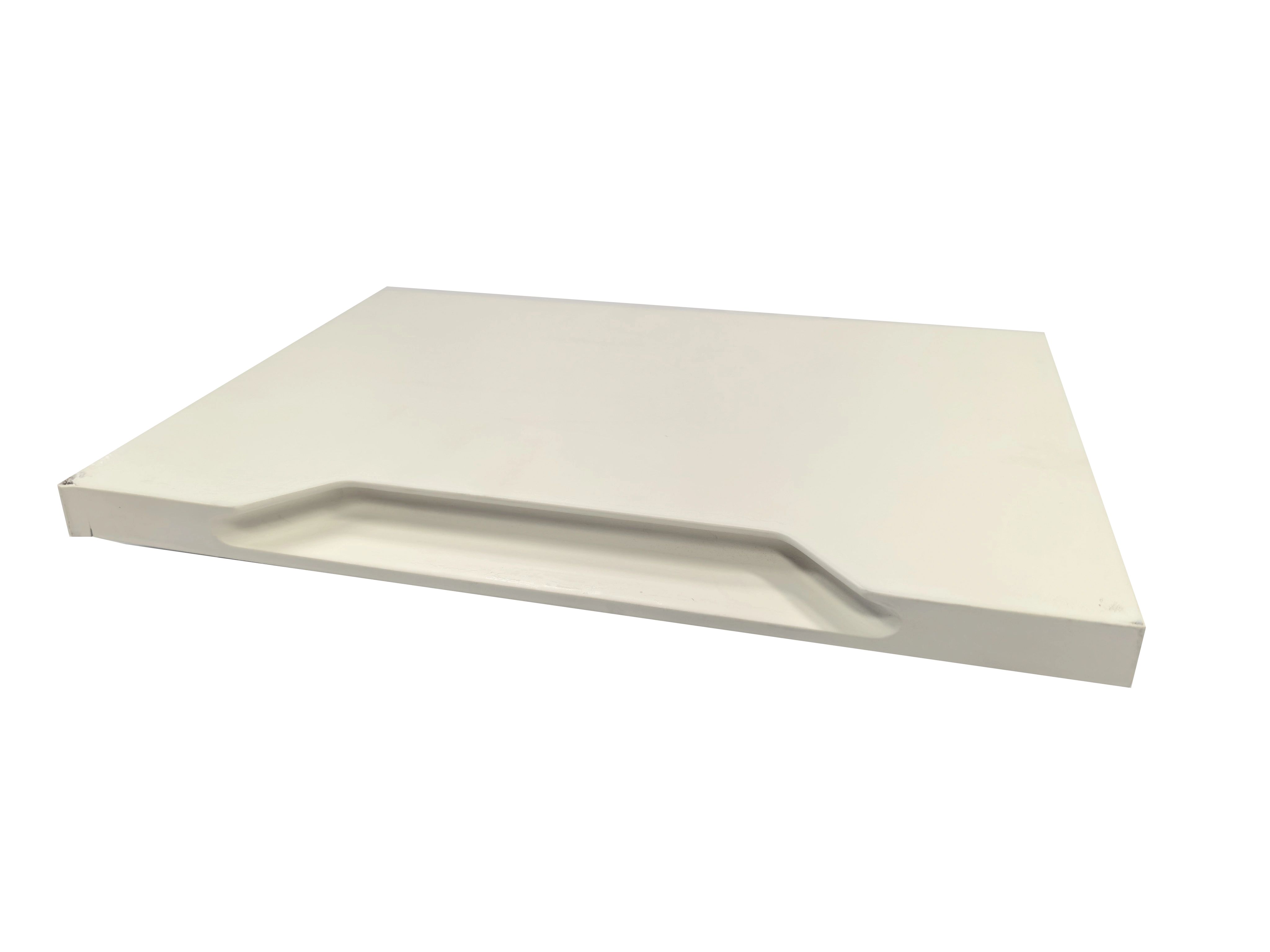 Grooved MDF furniture panel with a recessed handleless profile