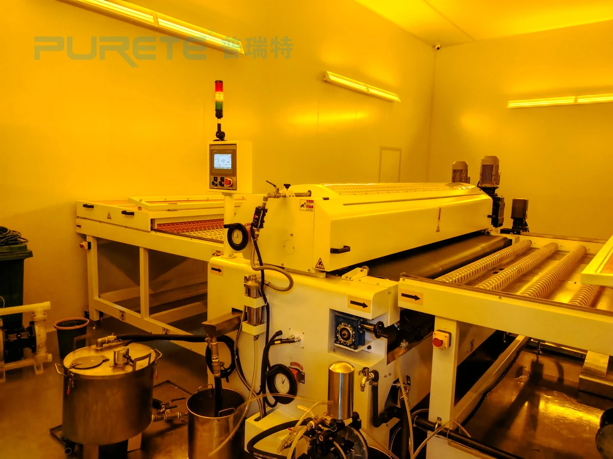 PURETE roller coating line with roller conveyor and coating equipment PURETE roller coating line with roller conveyor and coating equipment